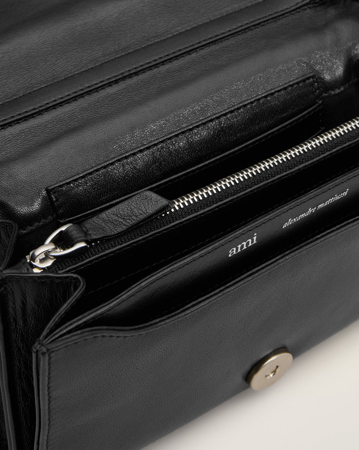 Black Smooth Leather Voulez Vous Wallet Strap