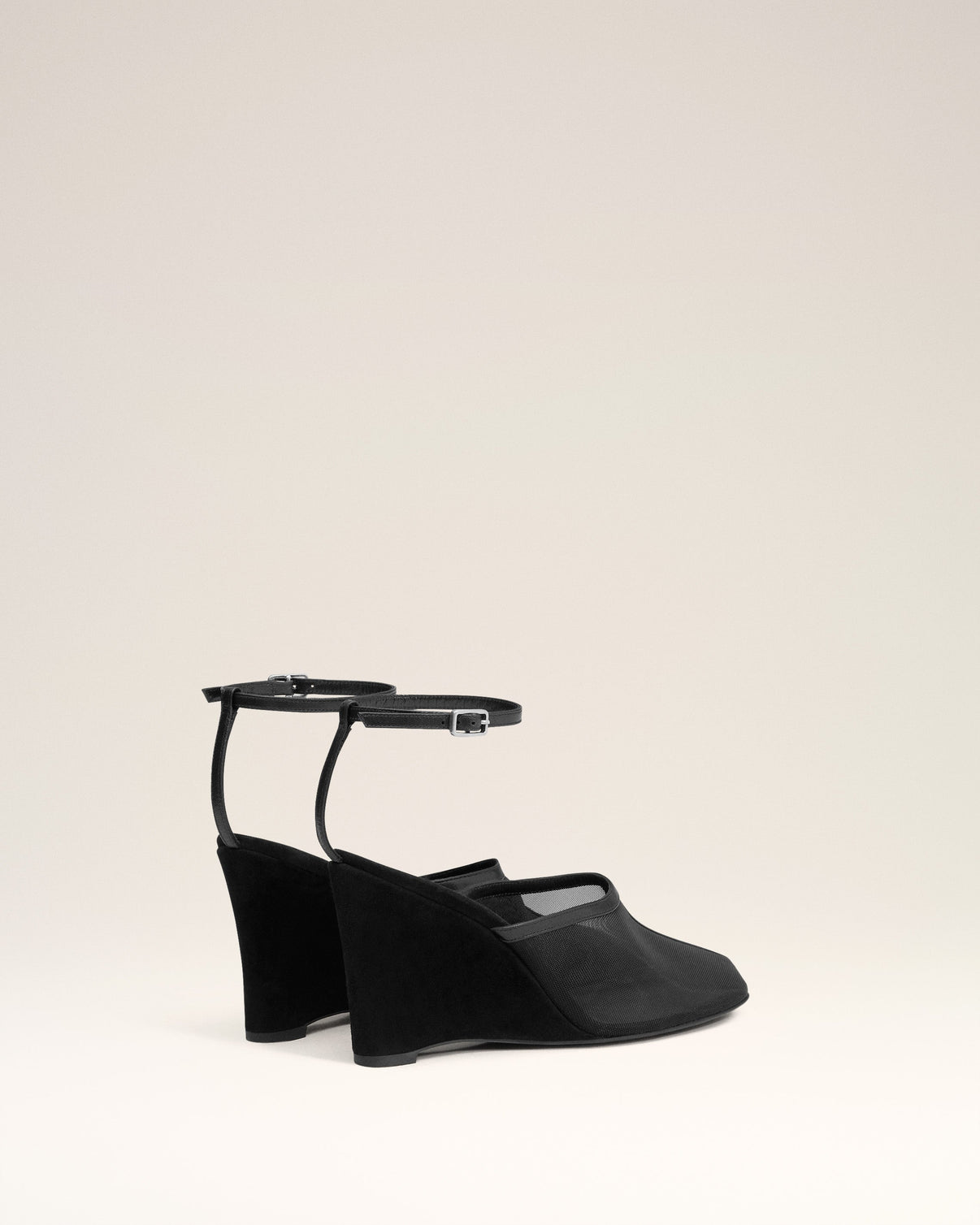 Black Wedge Mules