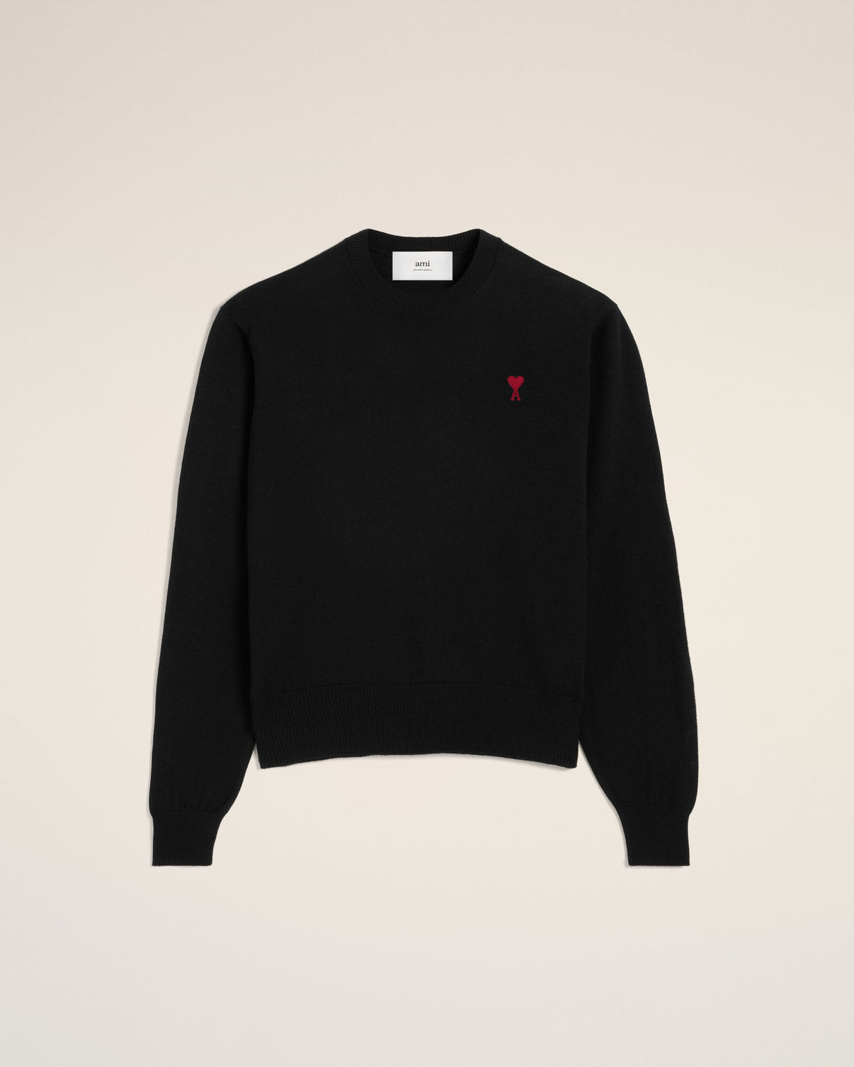 Black Wool Crew Neck Sweater
