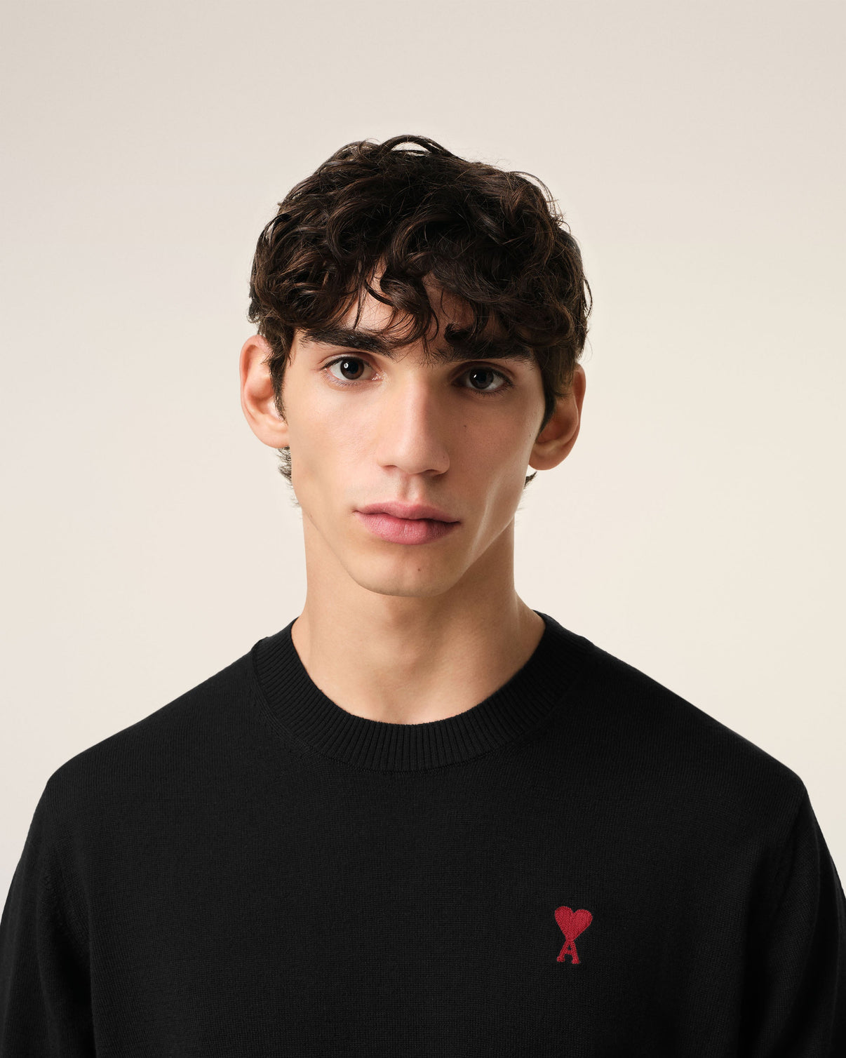 Black Wool Crew Neck Sweater