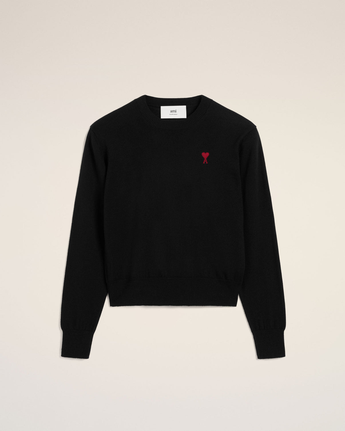 Black Wool Crew Neck Sweater