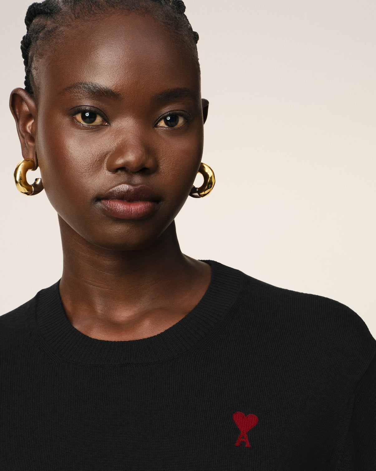 Black Wool Crew Neck Sweater