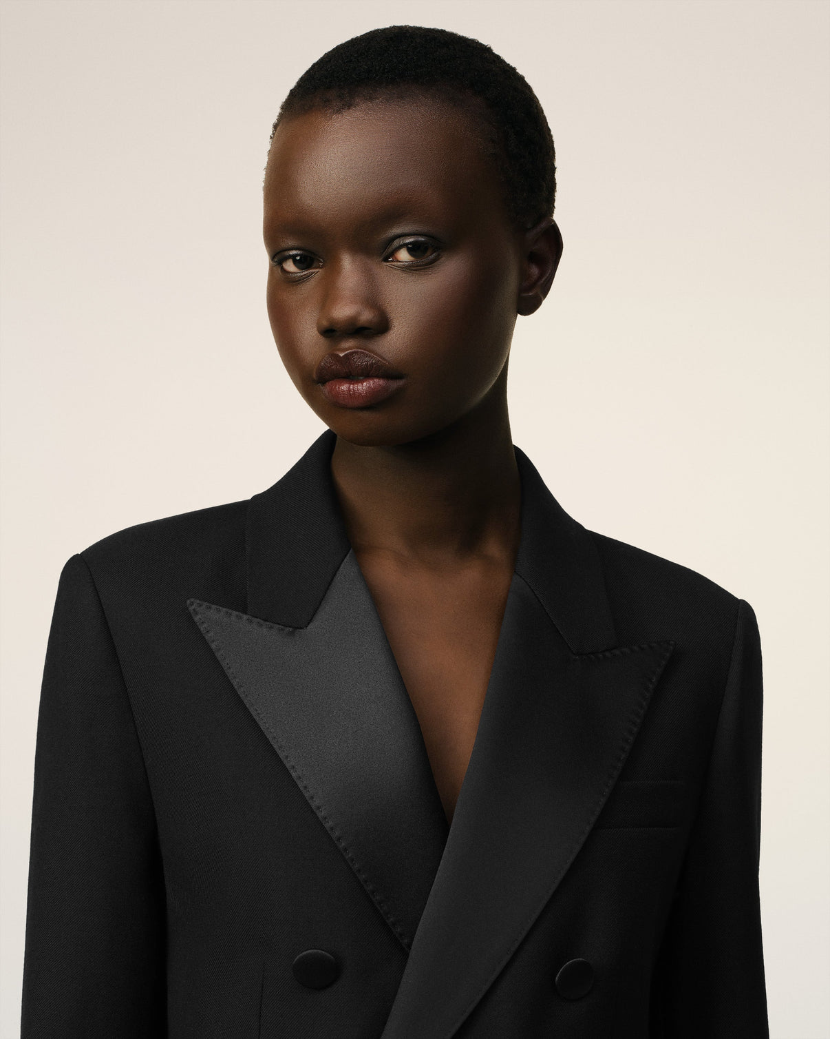 Black Wool Double Breasted Jacket