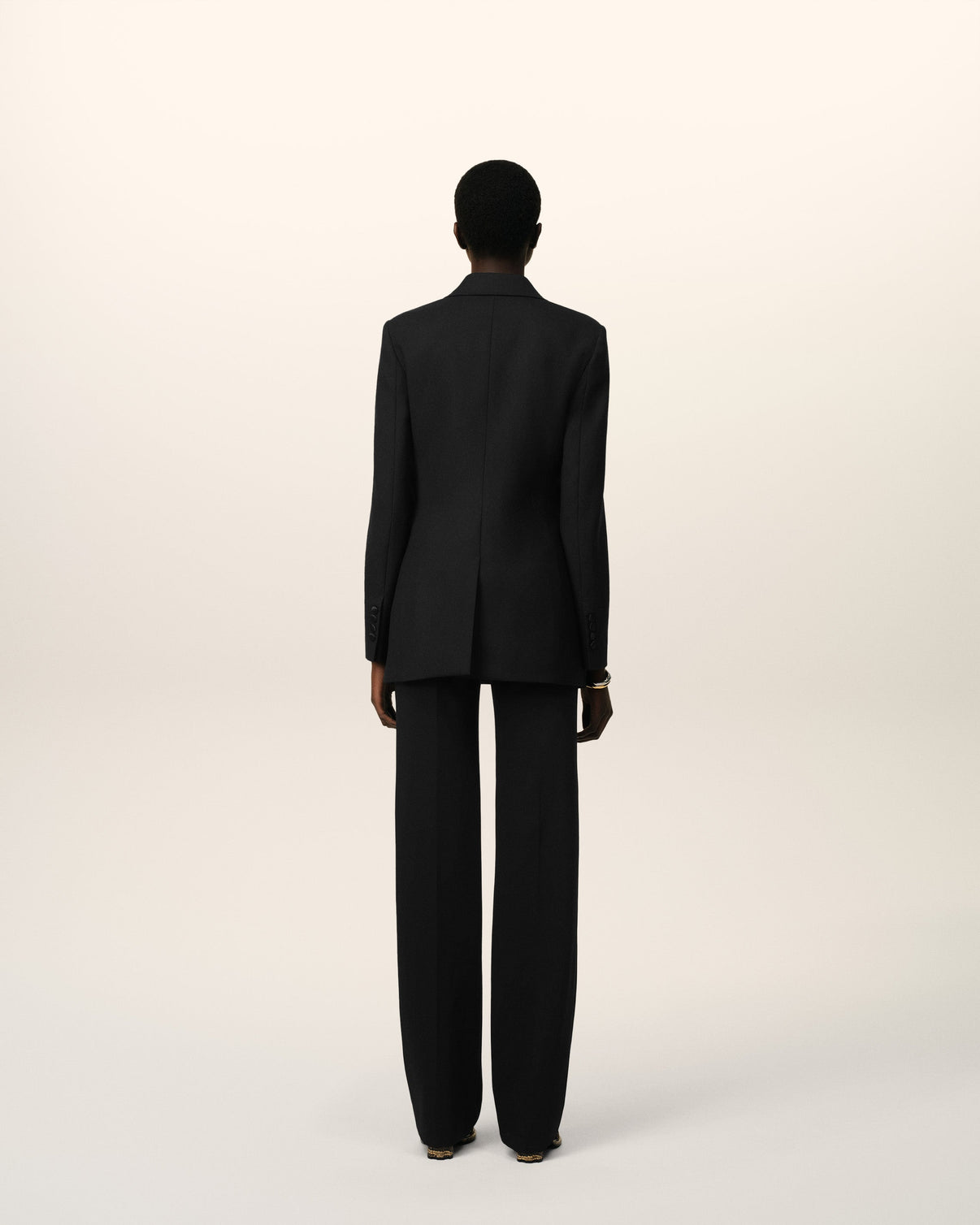 Black Wool Double Breasted Jacket