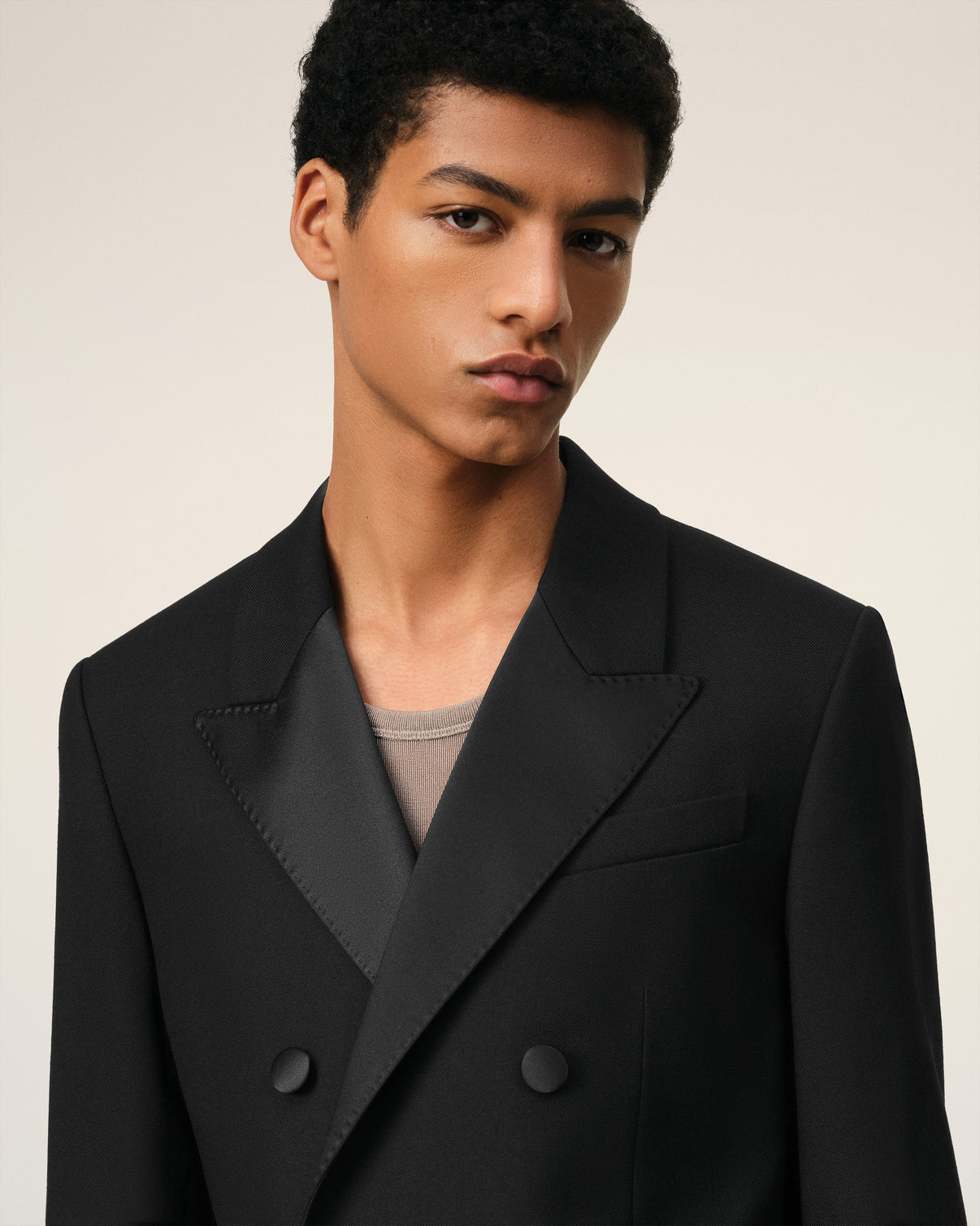 Black Wool Double Breasted Jacket