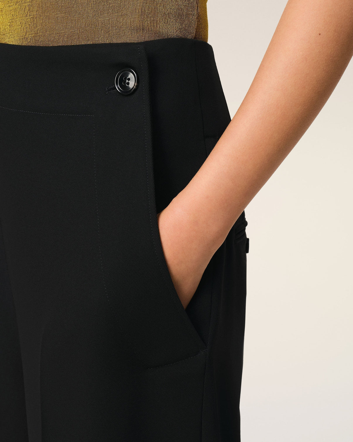 Black Wool Sailor Trousers