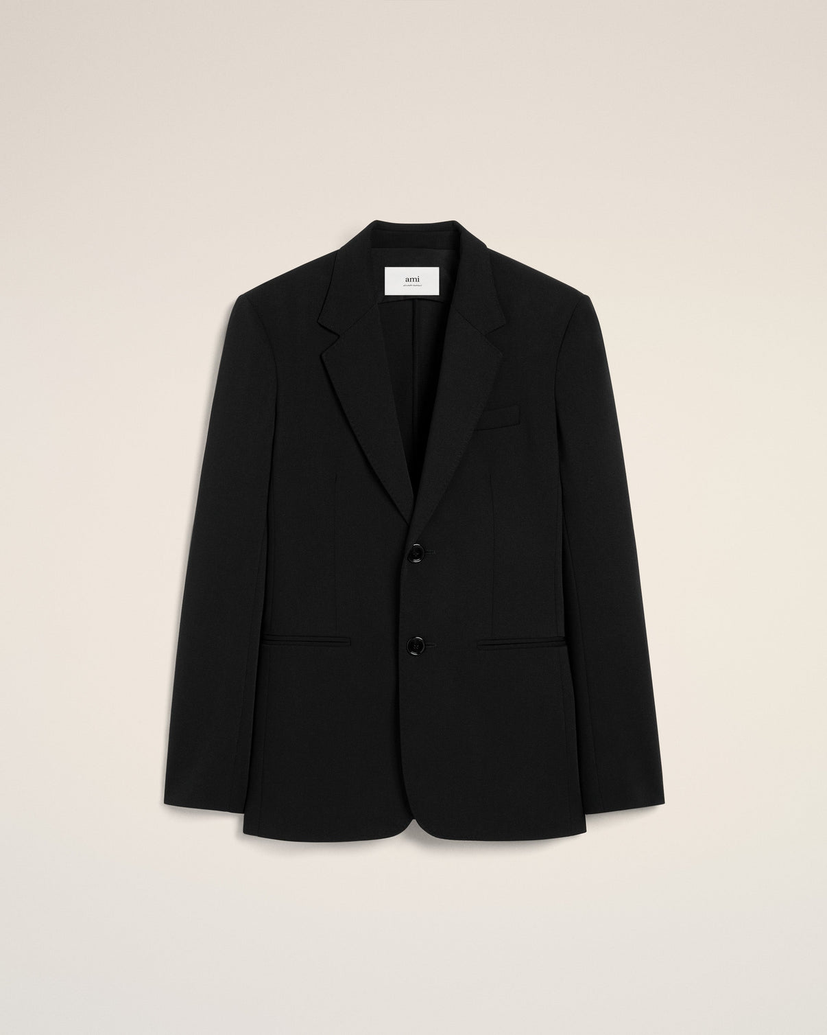 Black Wool Semi-Lined Jacket
