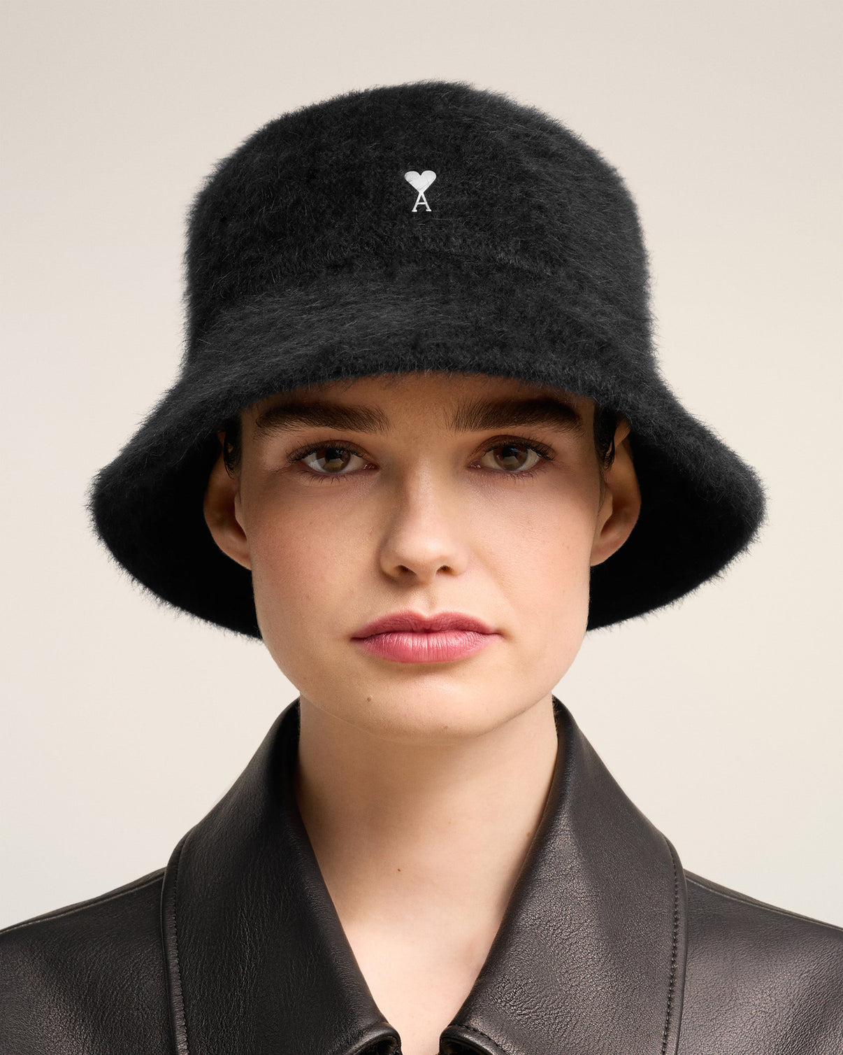 Black Wool Stud Bucket Hat