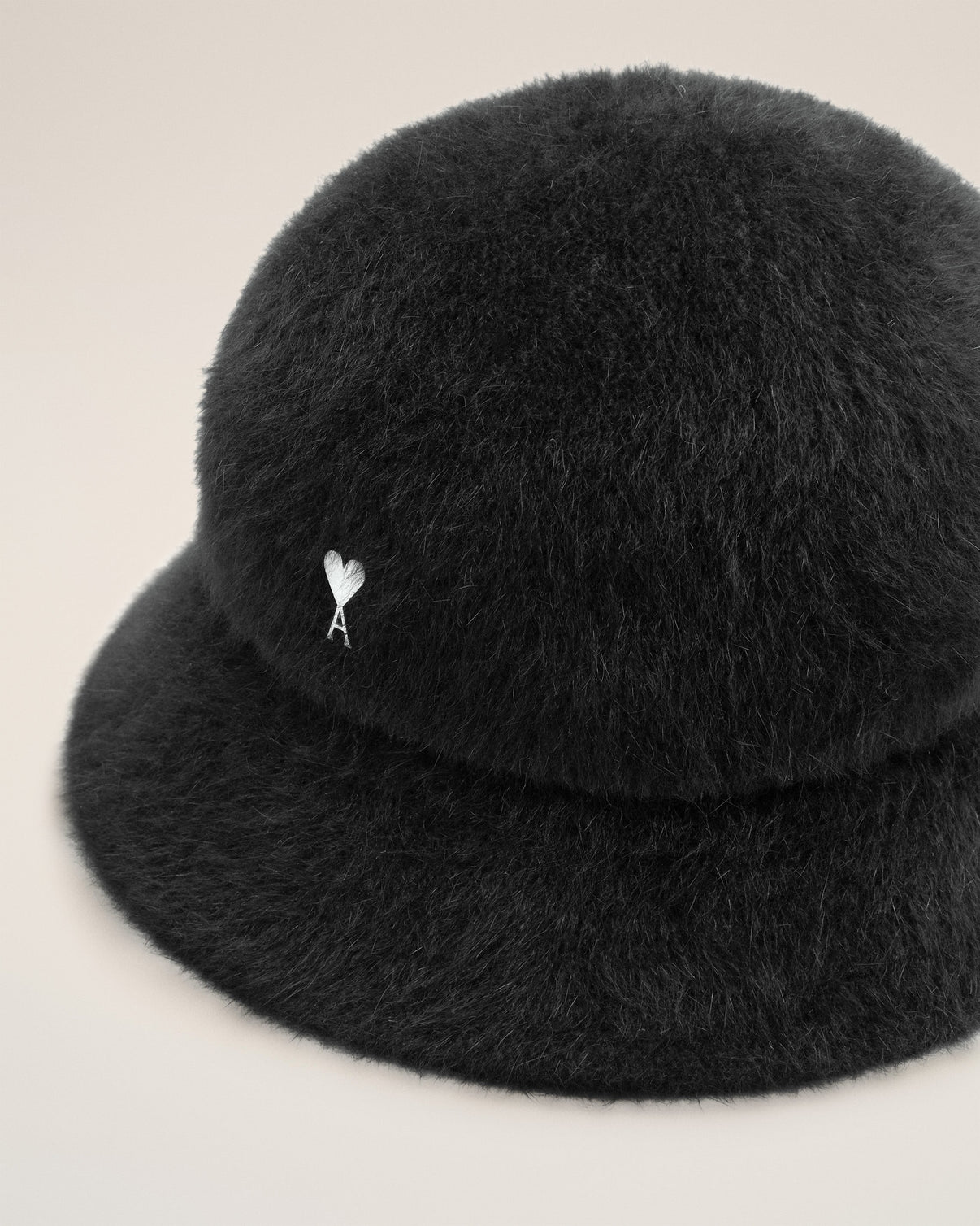 Black Wool Stud Bucket Hat