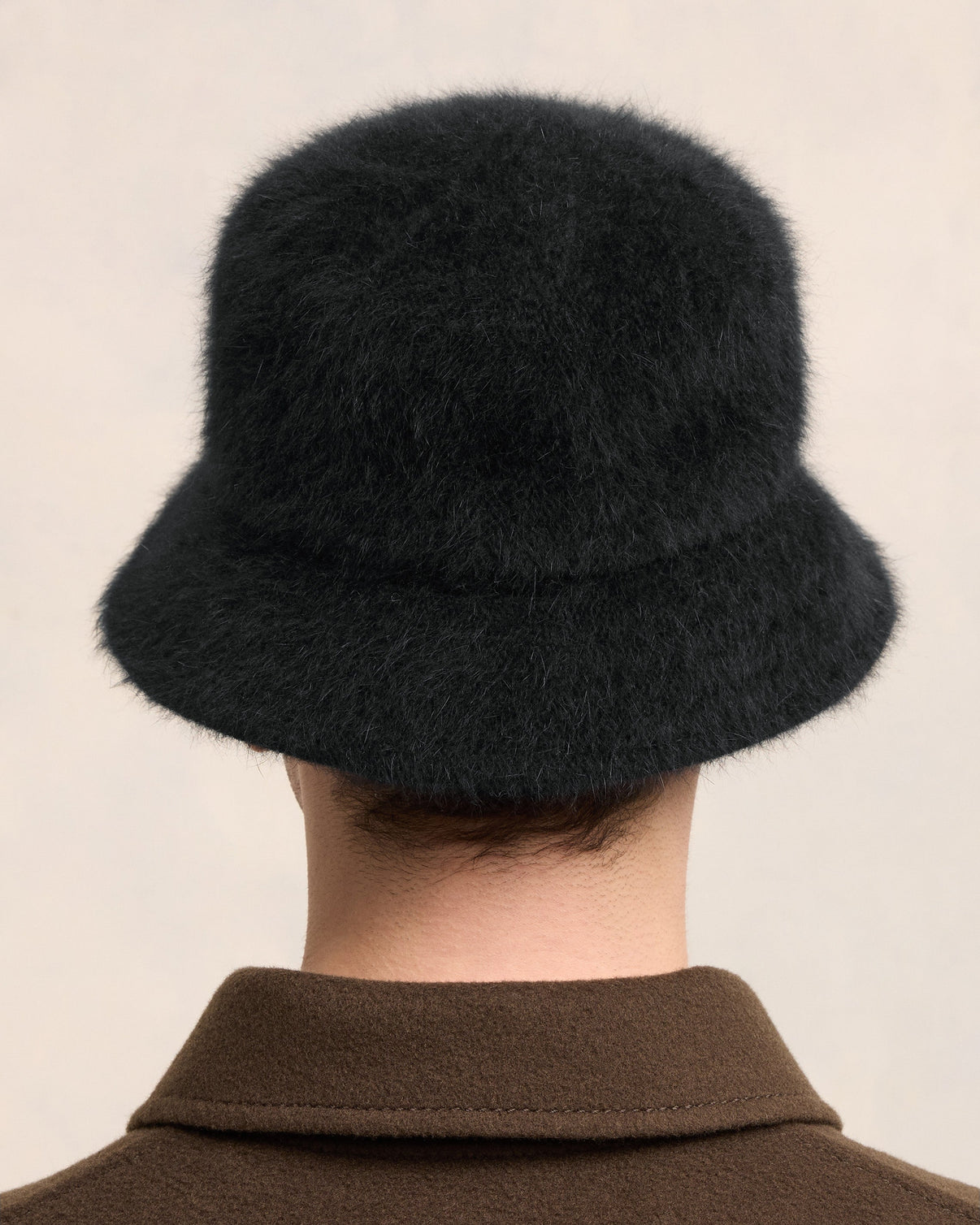 Black Wool Stud Bucket Hat