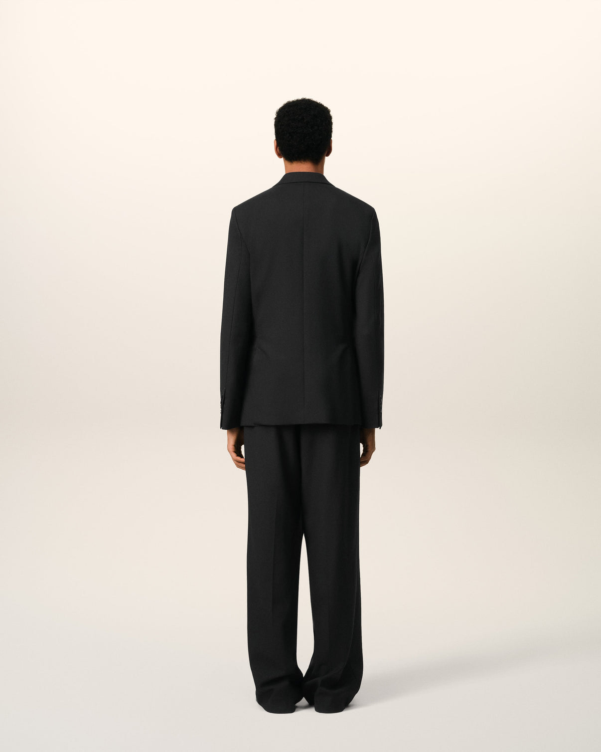 Black Wool Two Button Jacket