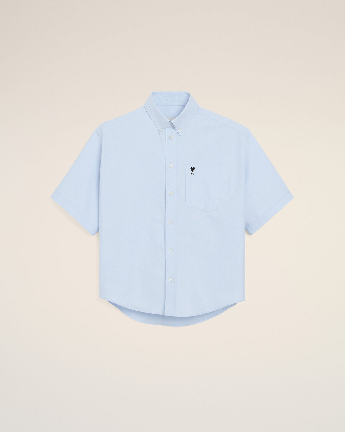 Blue Cotton Boxy Embroidered