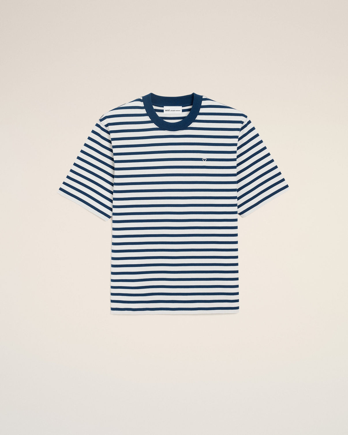 Blue Cotton Boxy Fit Mariniere T-shirt