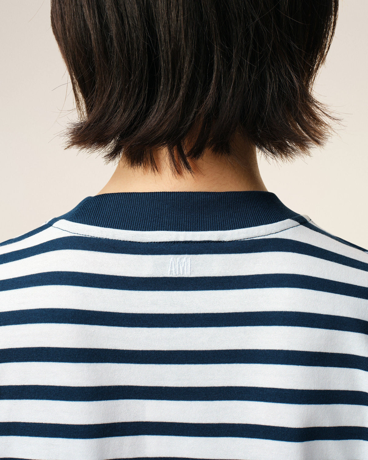 Blue Cotton Boxy Fit Mariniere T-shirt