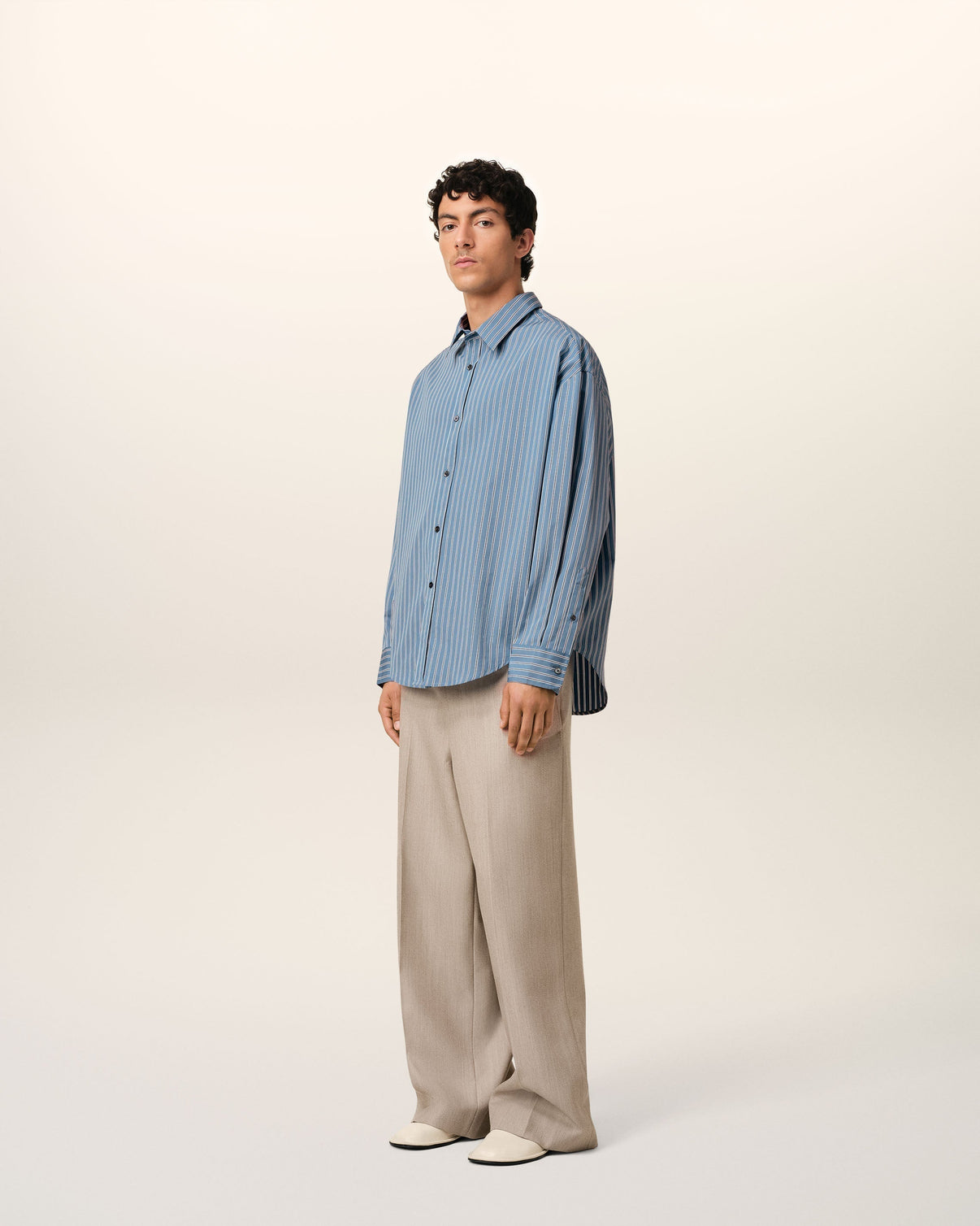 Blue Cotton Boxy Fit Shirt