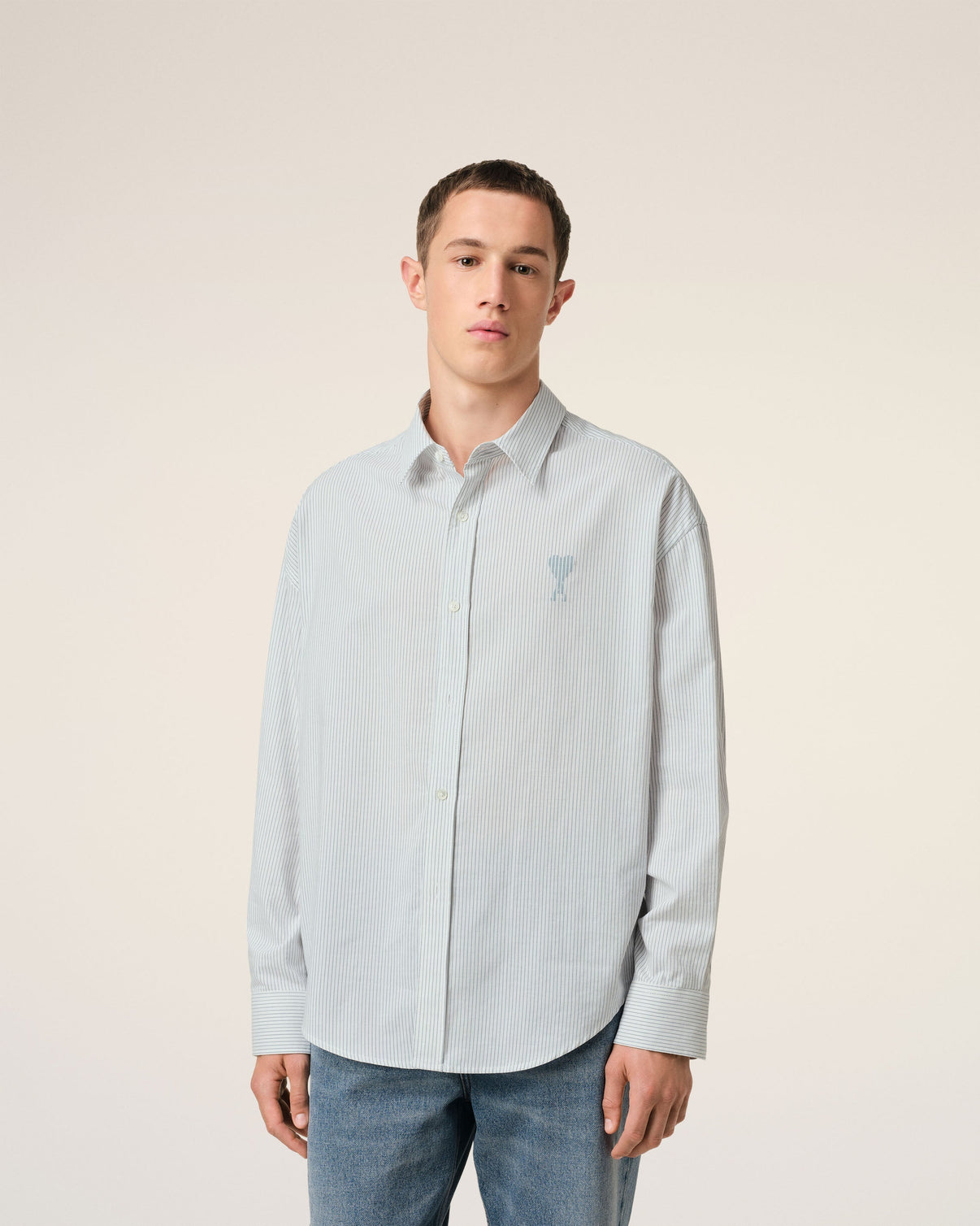 Blue Cotton Boxy Fit Shirt