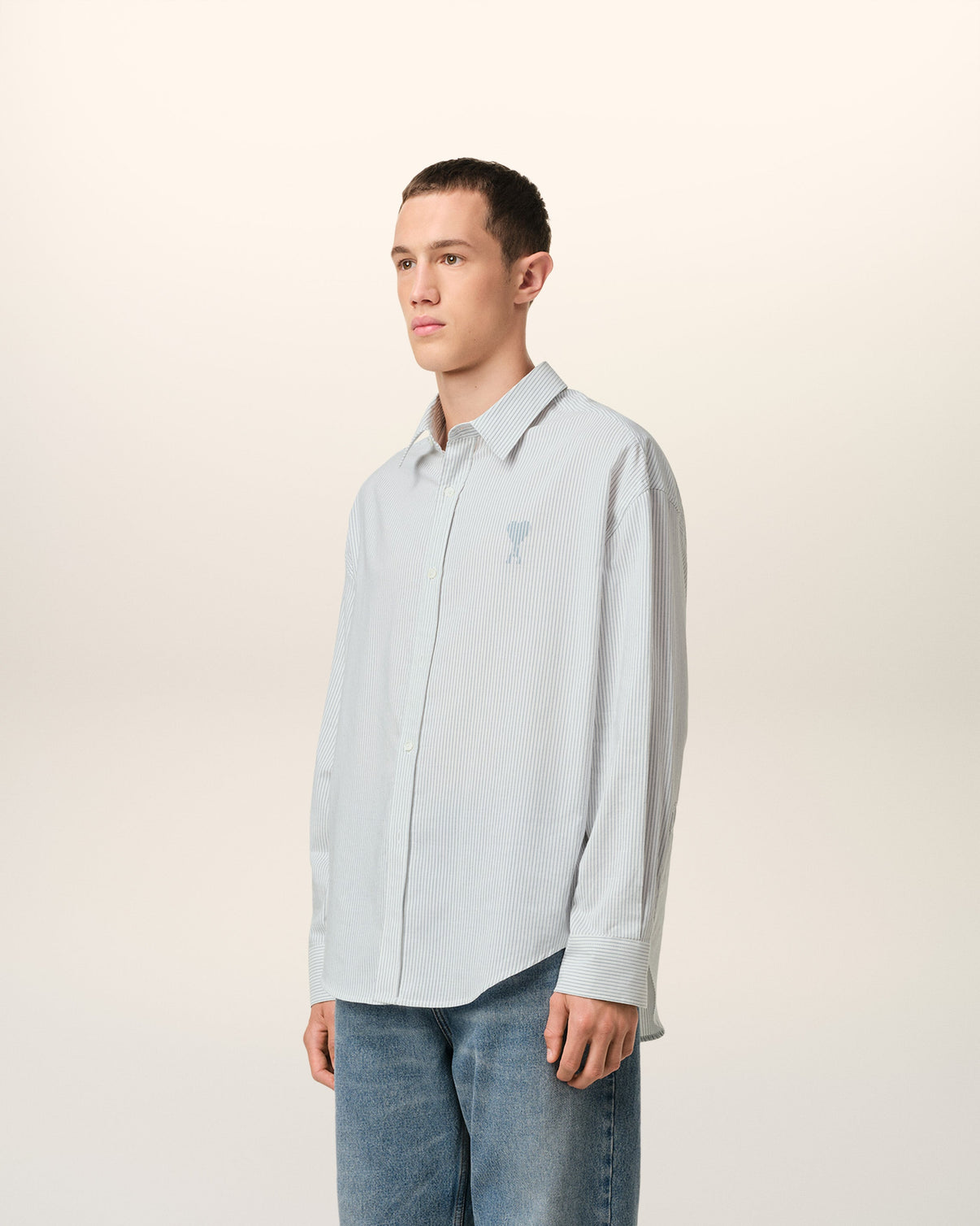 Blue Cotton Boxy Fit Shirt