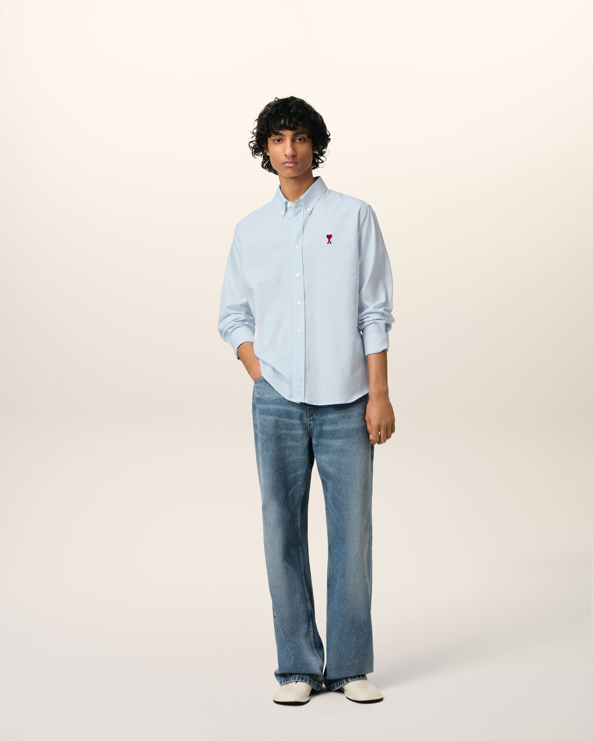 Blue Cotton Button Down Shirt