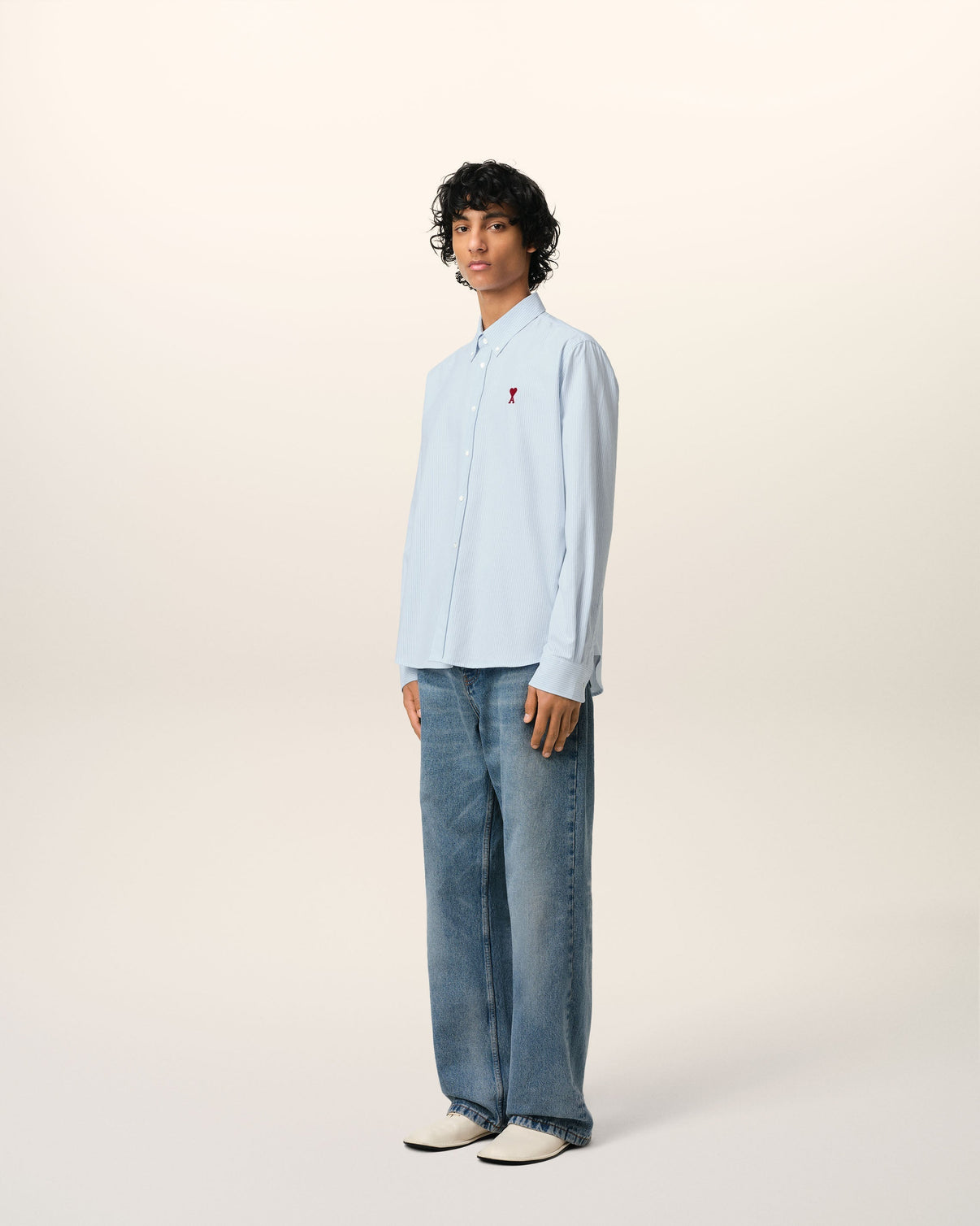 Blue Cotton Button Down Shirt