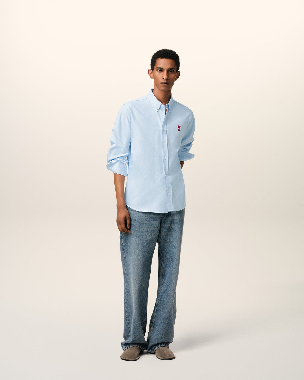 Blue Cotton Button Down Shirt