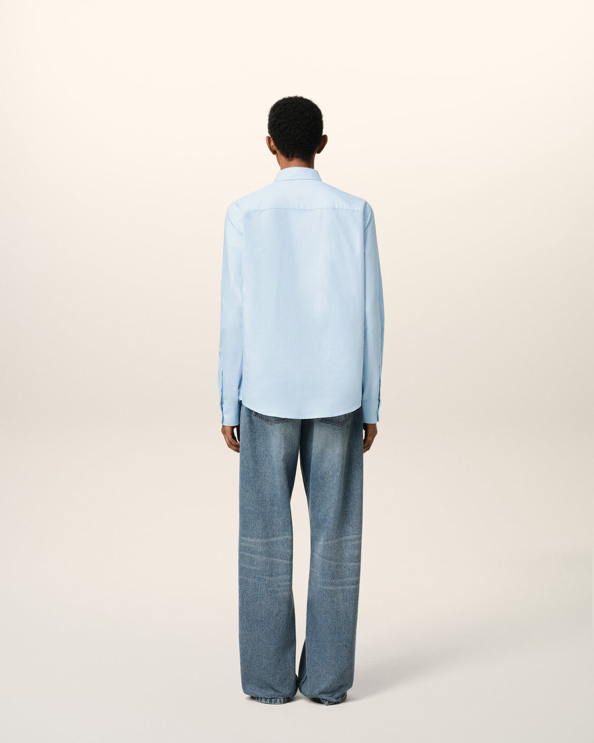 Blue Cotton Button Down Shirt
