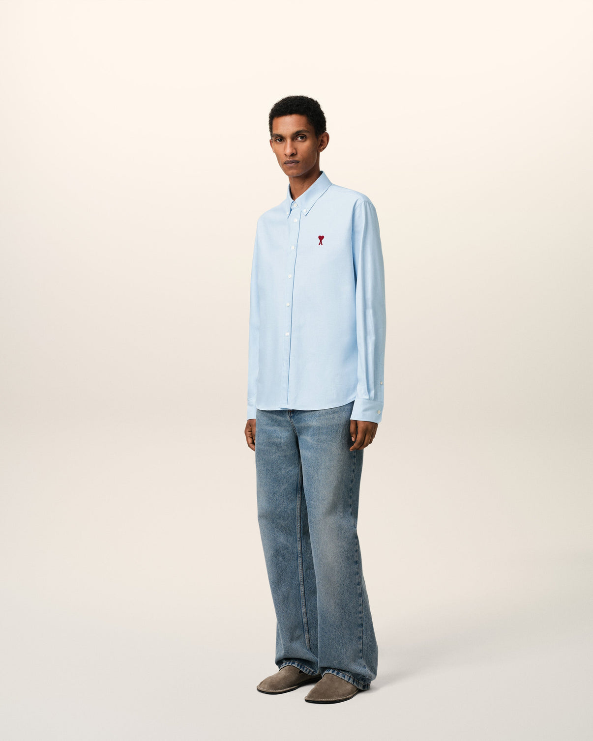 Blue Cotton Button Down Shirt