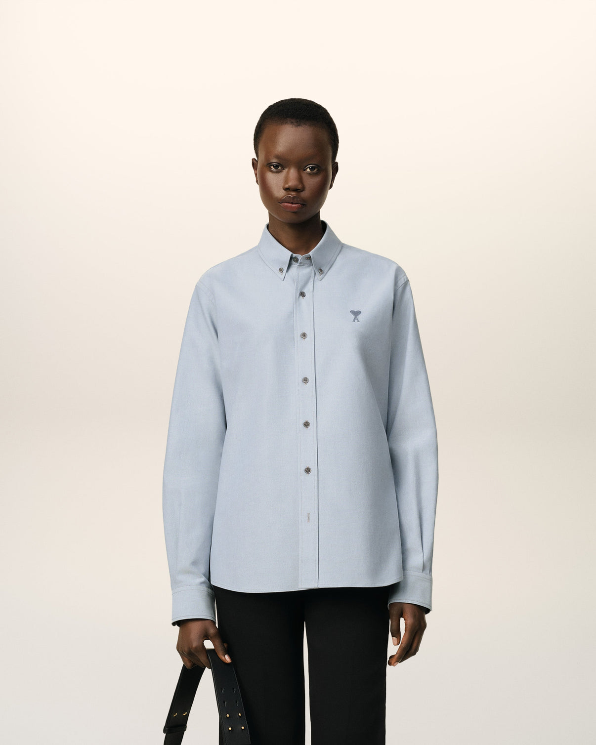 Blue Cotton Button-Down Shirt