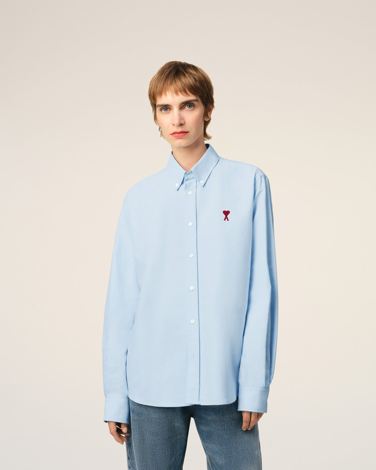 Blue Cotton Button Down Shirt