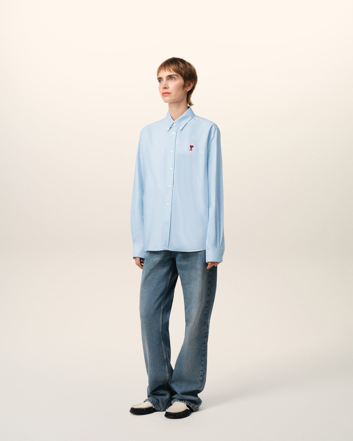 Blue Cotton Button Down Shirt