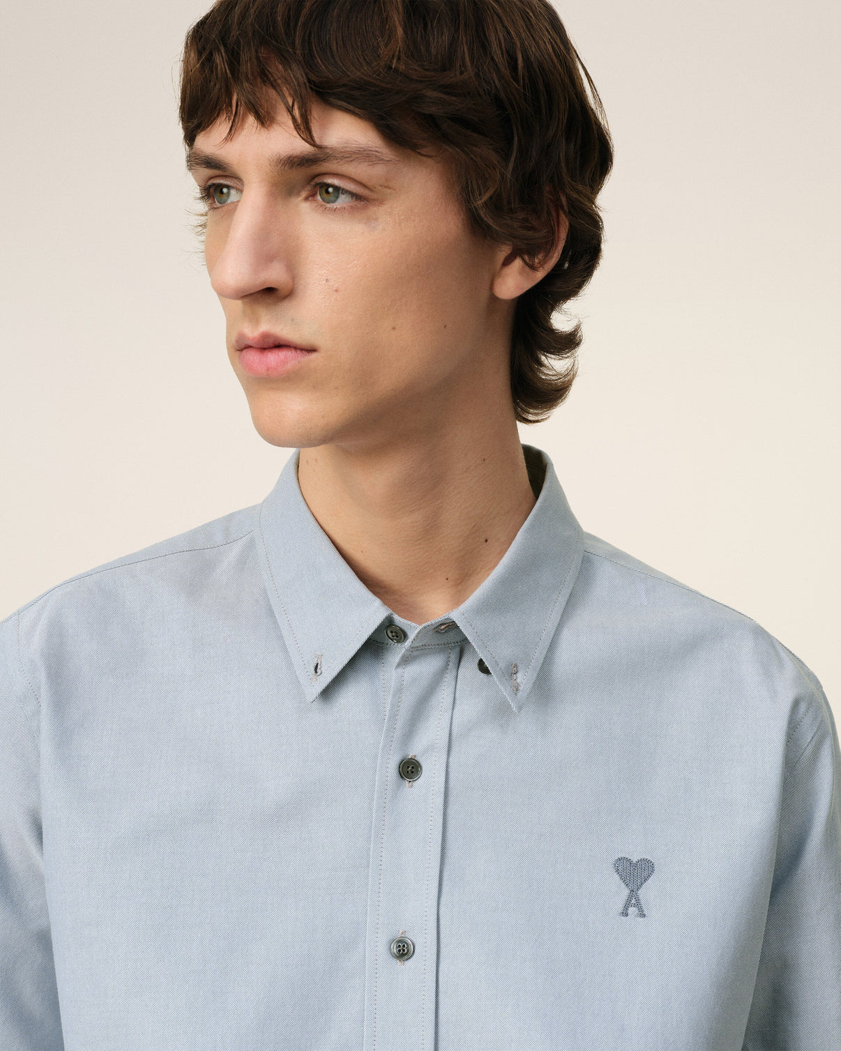 Blue Cotton Button-Down Shirt