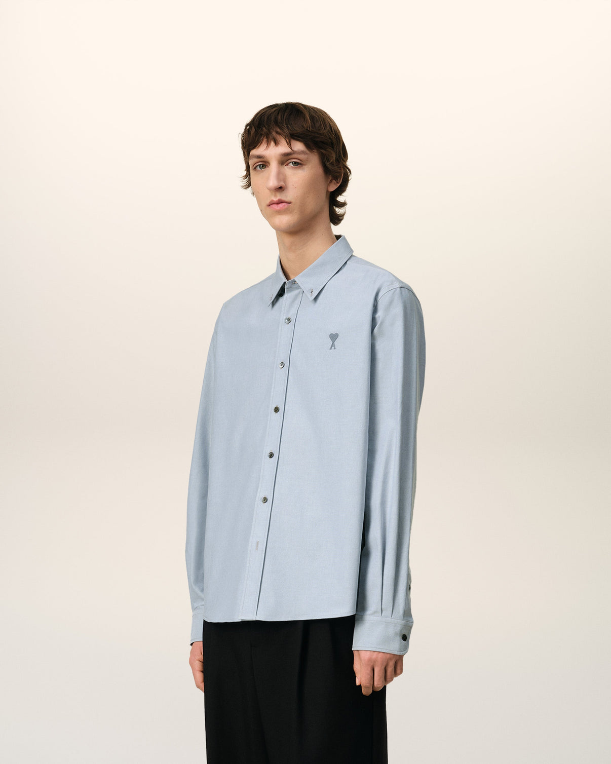 Blue Cotton Button-Down Shirt