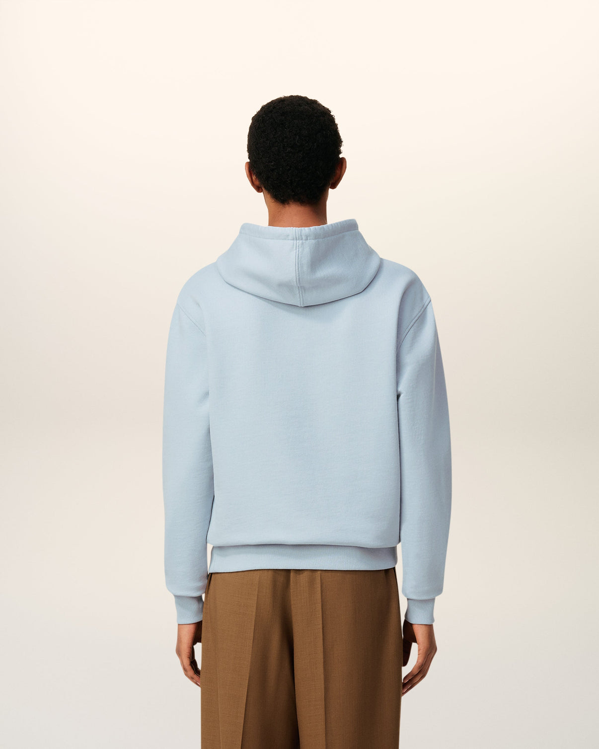 Blue Cotton Contrasted Hoodie