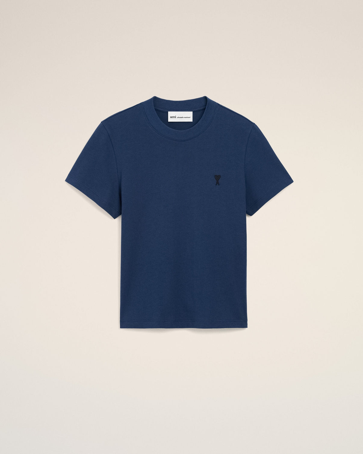 Blue Cotton Cropped T-shirt