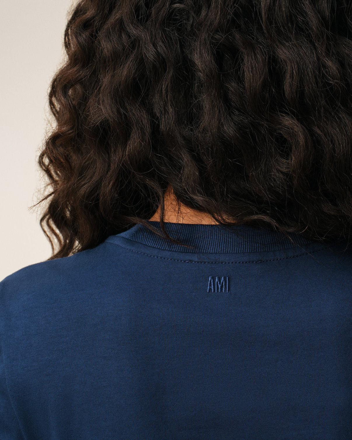 Blue Cotton Cropped T-shirt