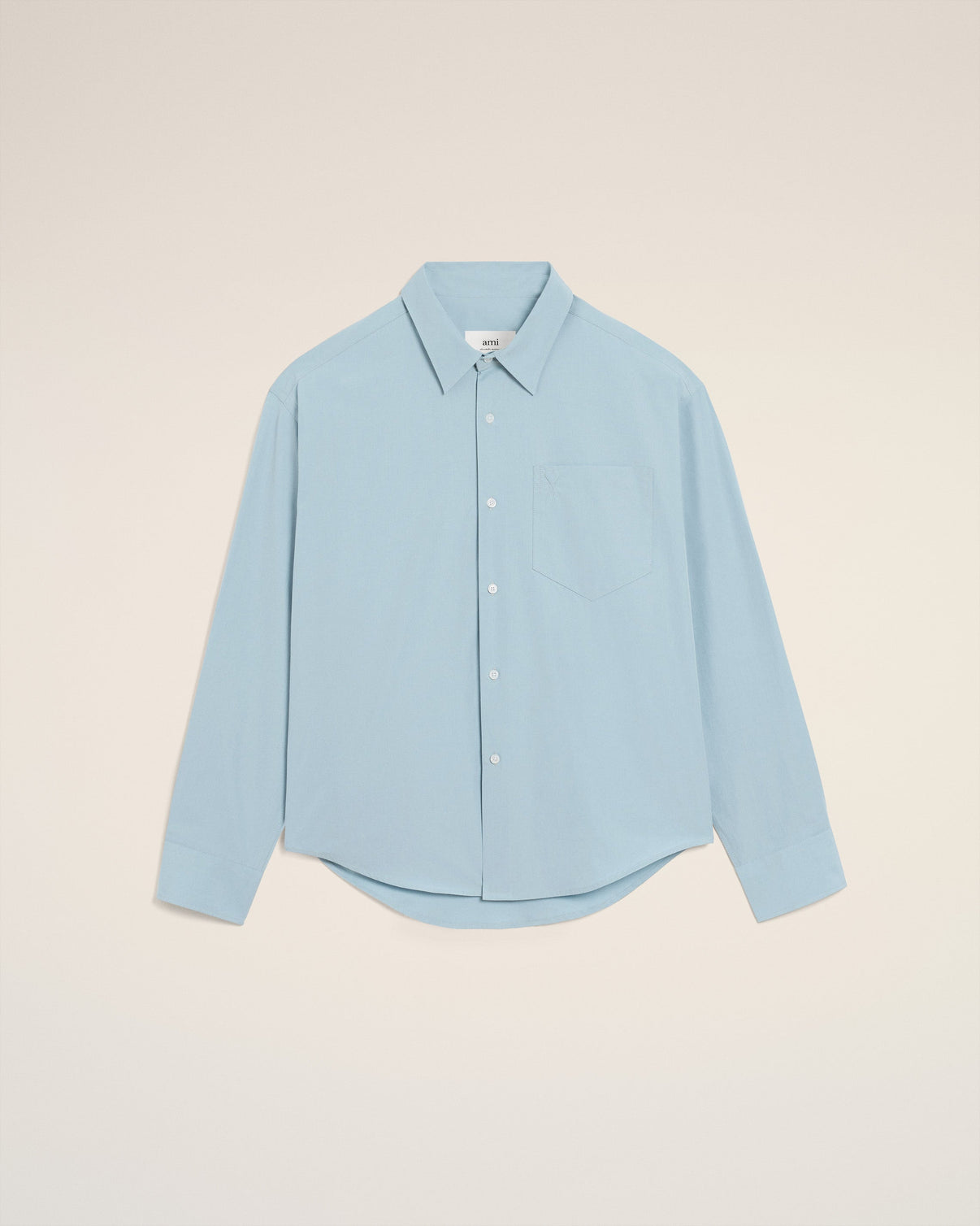 Blue Cotton Embossed Boxy Shirt