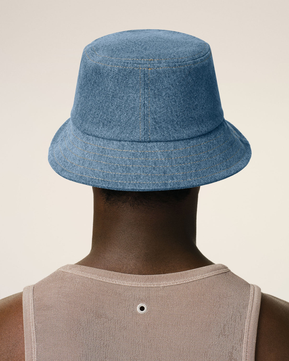 Blue Cotton Embroidery Bucket Hat