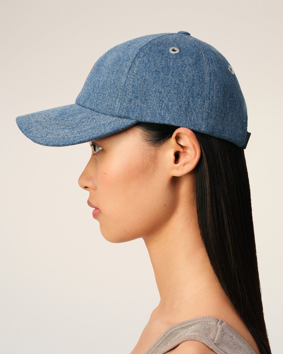 Blue Cotton Embroidery Cap