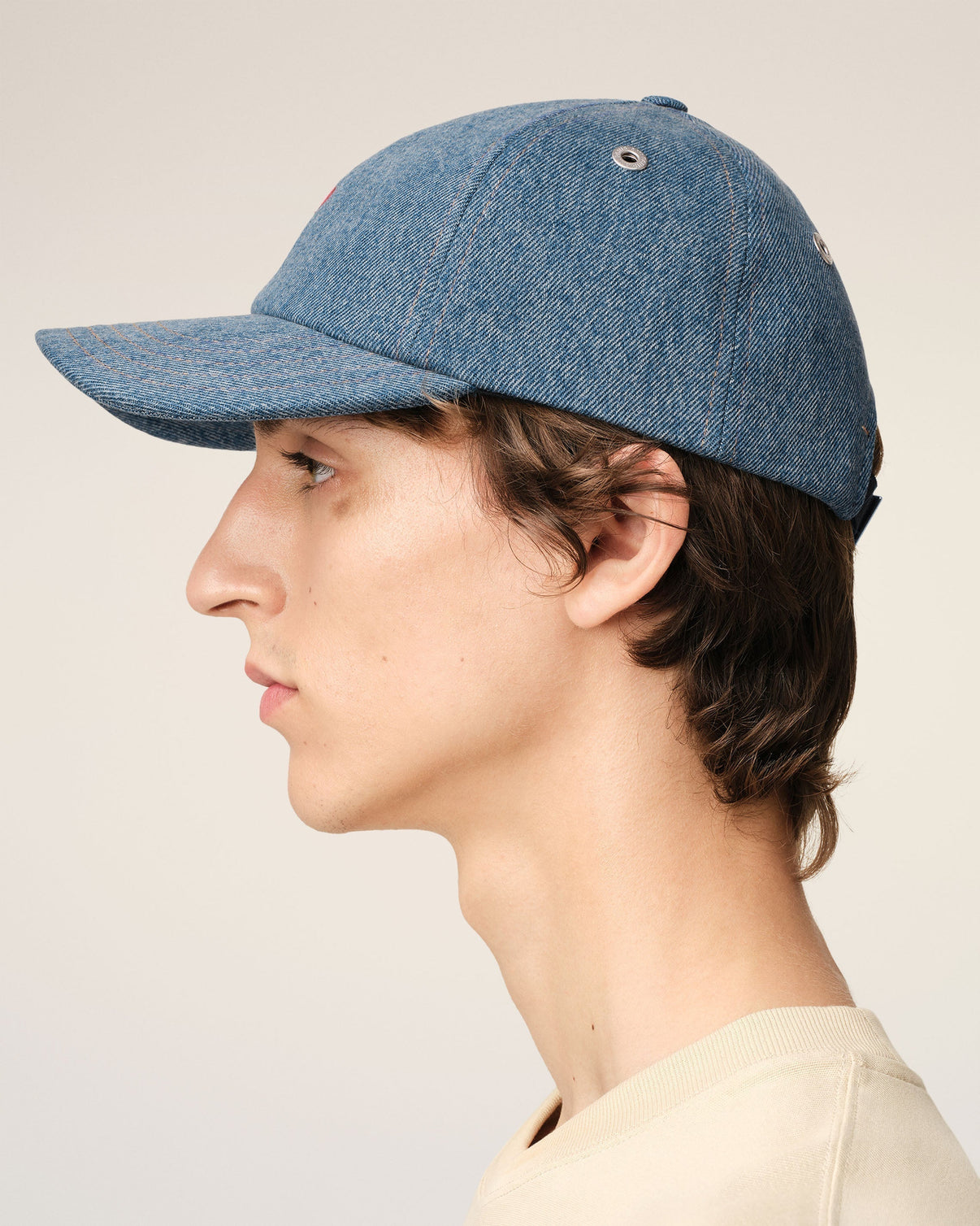 Blue Cotton Embroidery Cap