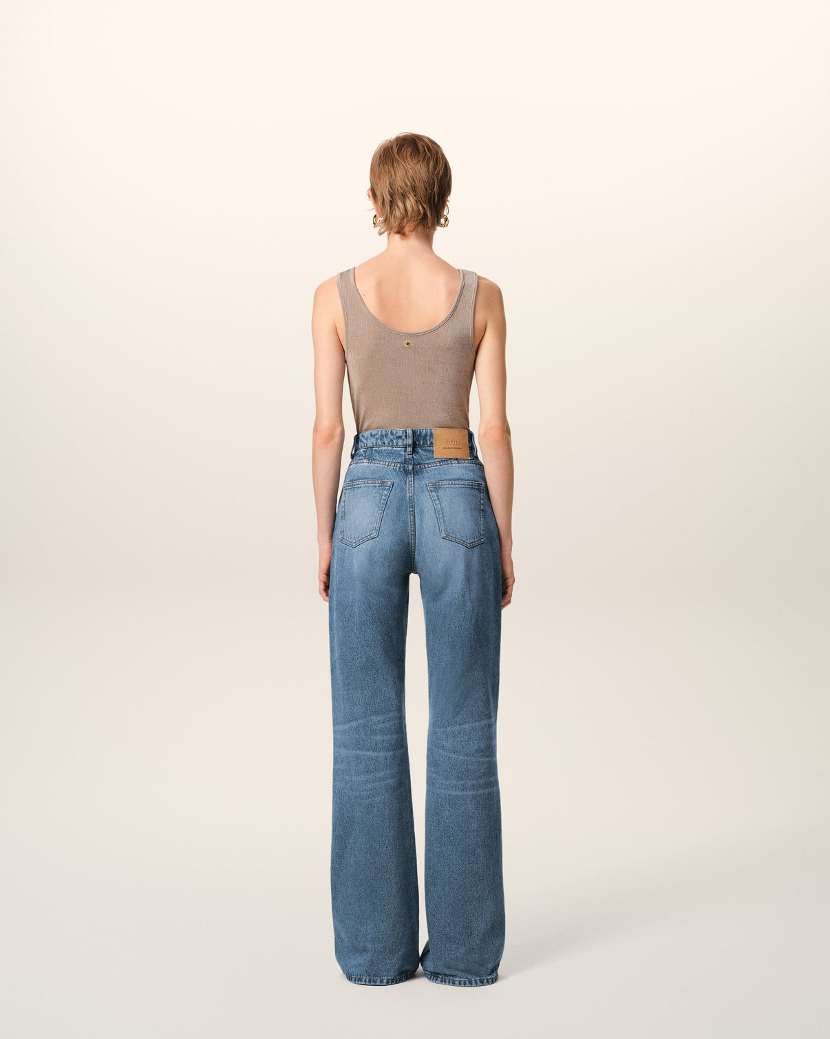 Blue Cotton Flare Fit Jeans