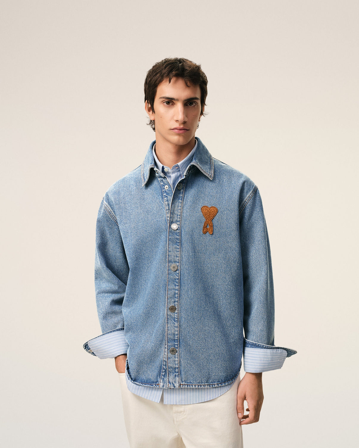 Blue Cotton Knitted Overshirt