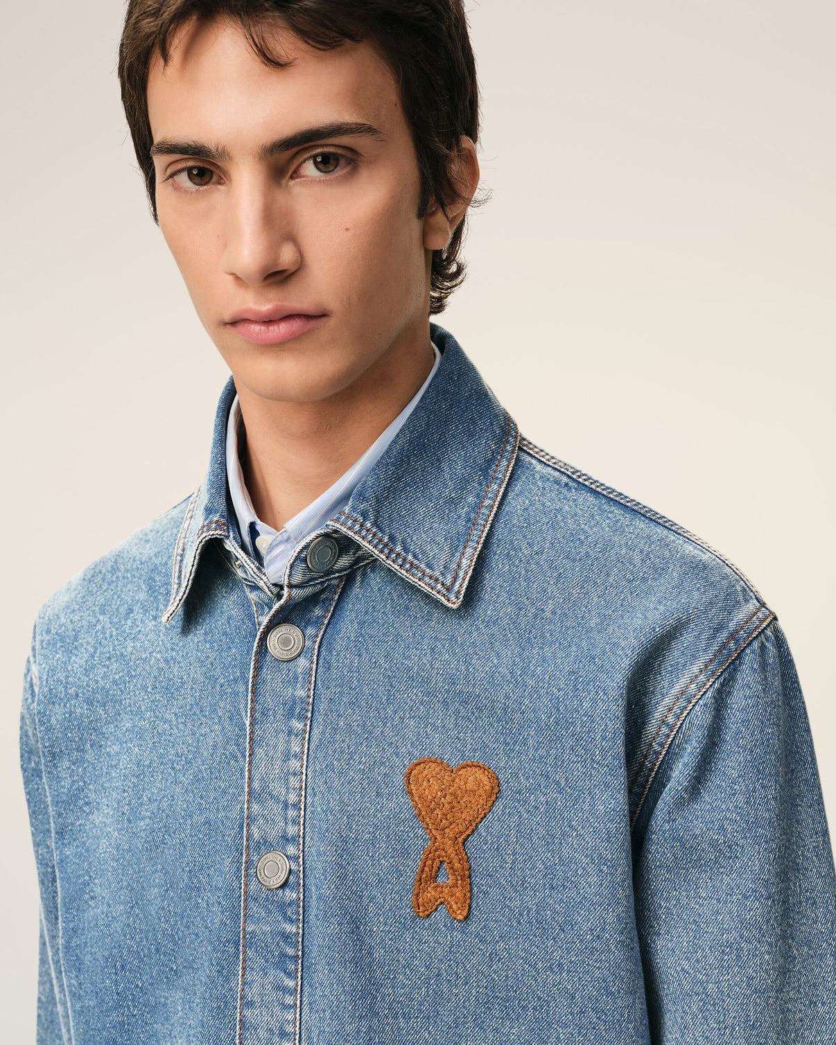 Blue Cotton Knitted Overshirt