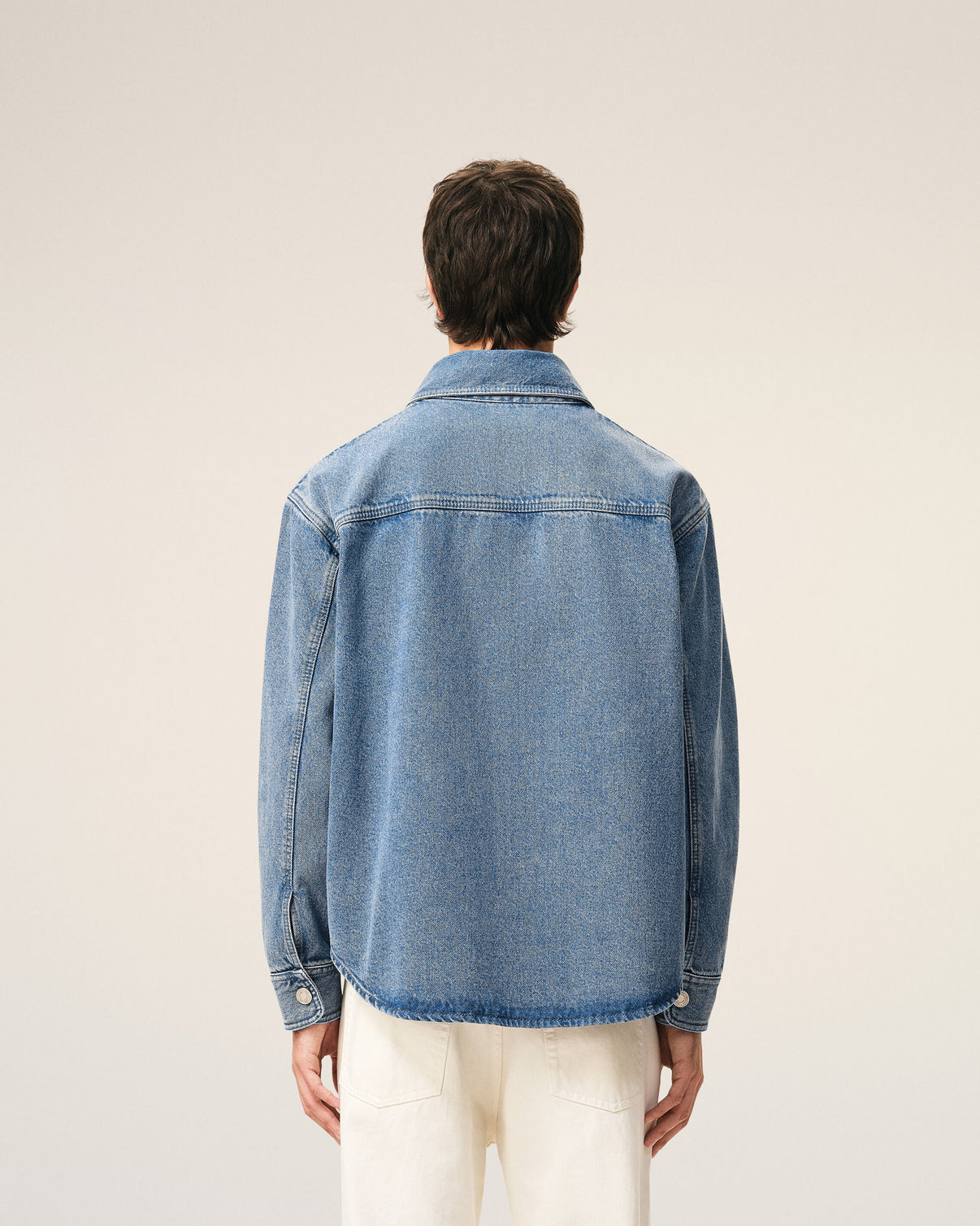 Blue Cotton Knitted Overshirt