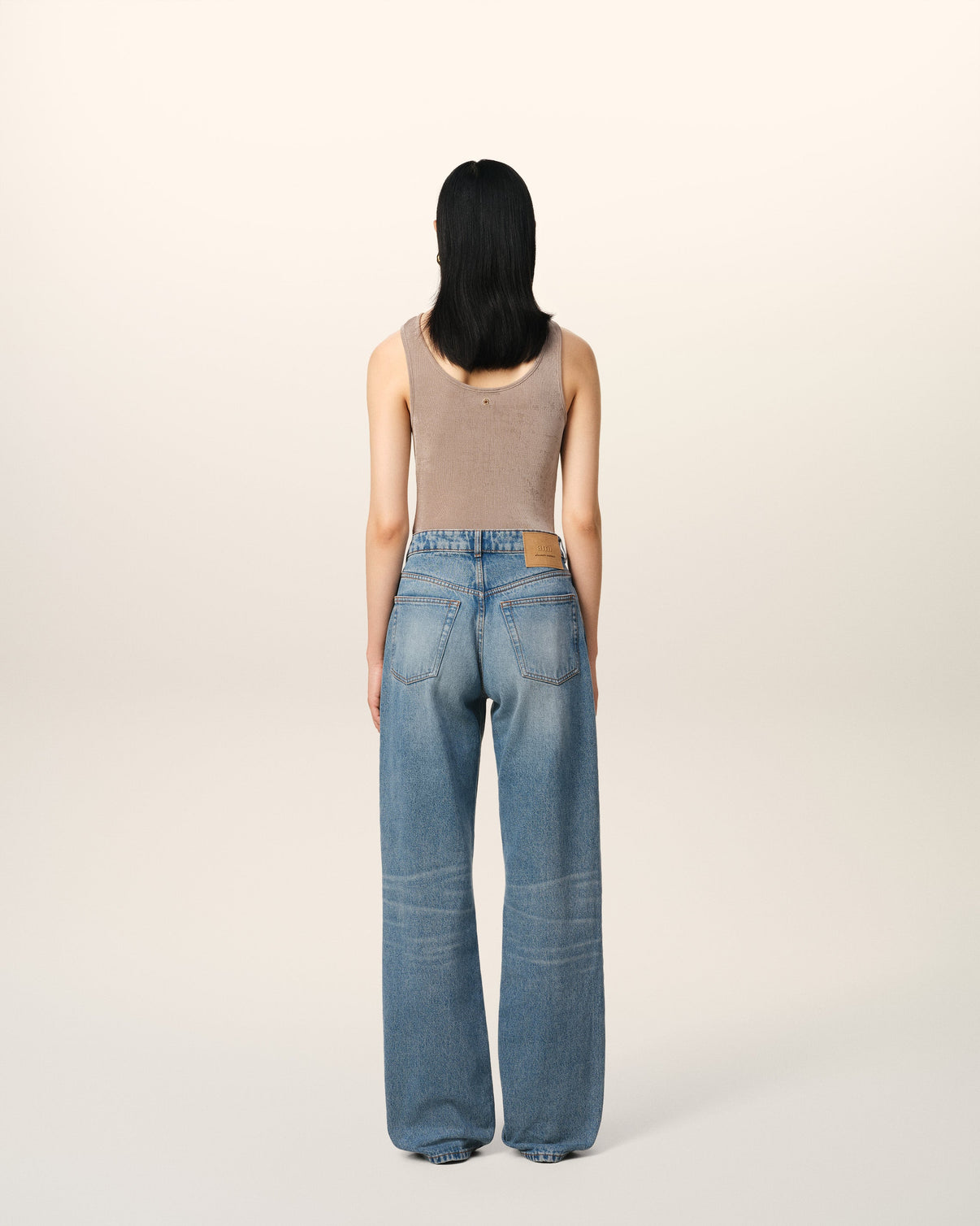 Blue Cotton Large Fit Jeans