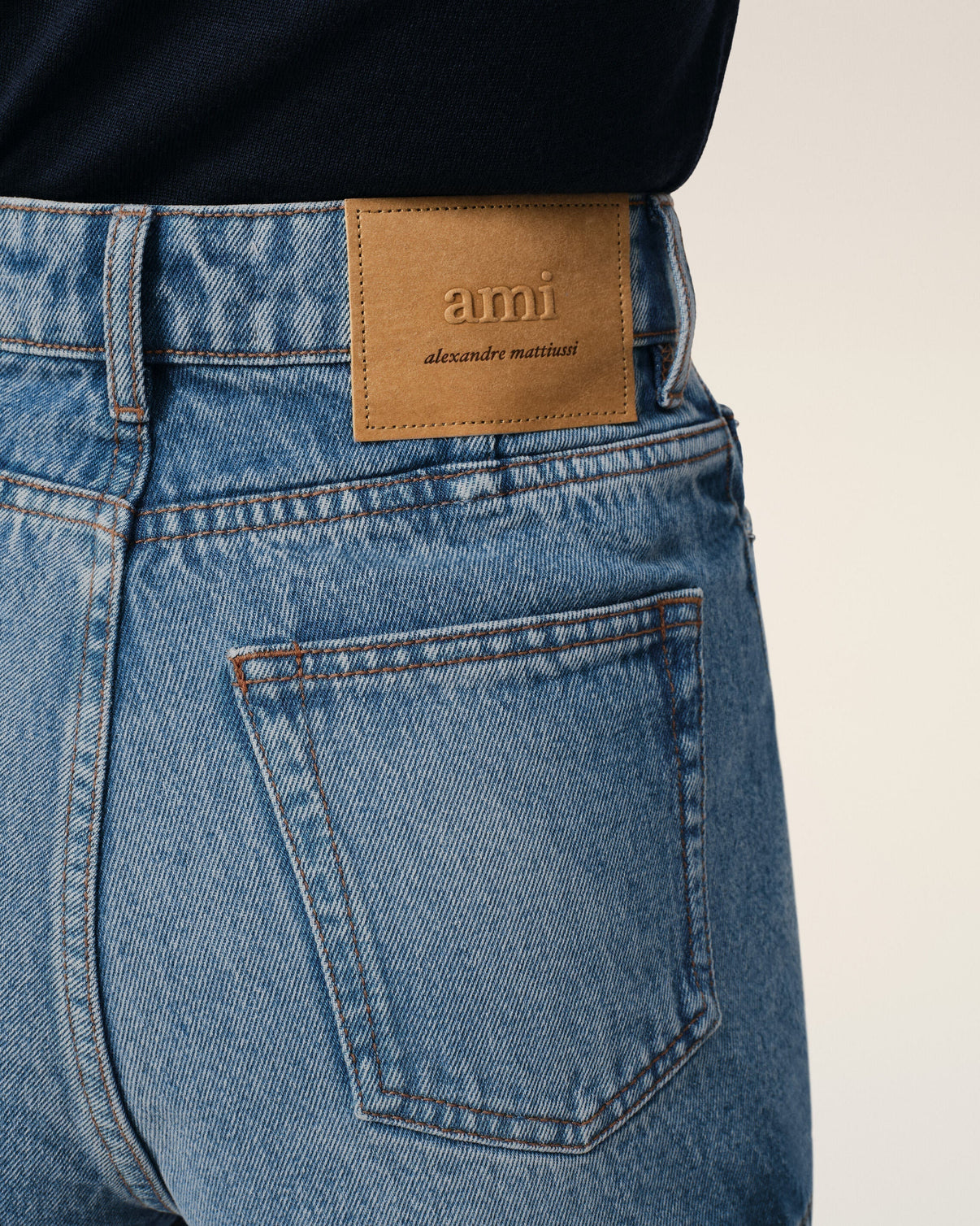 Blue Cotton Mini Shorts