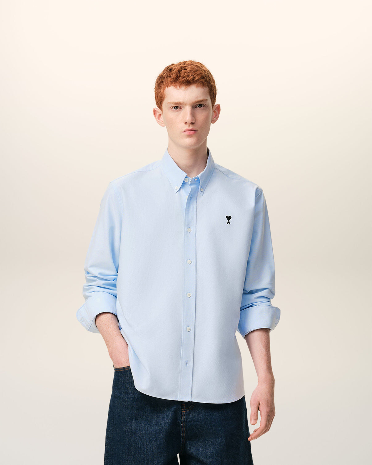 Blue Cotton Oxford Shirt