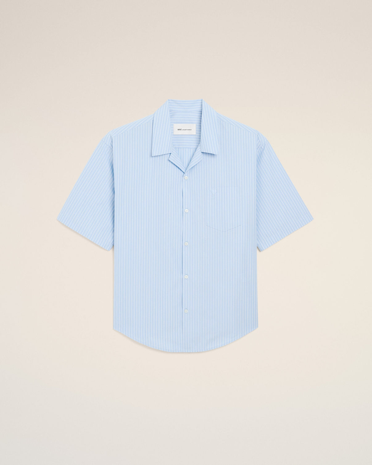 Blue Cotton Short Sleeve Boxy Shirt