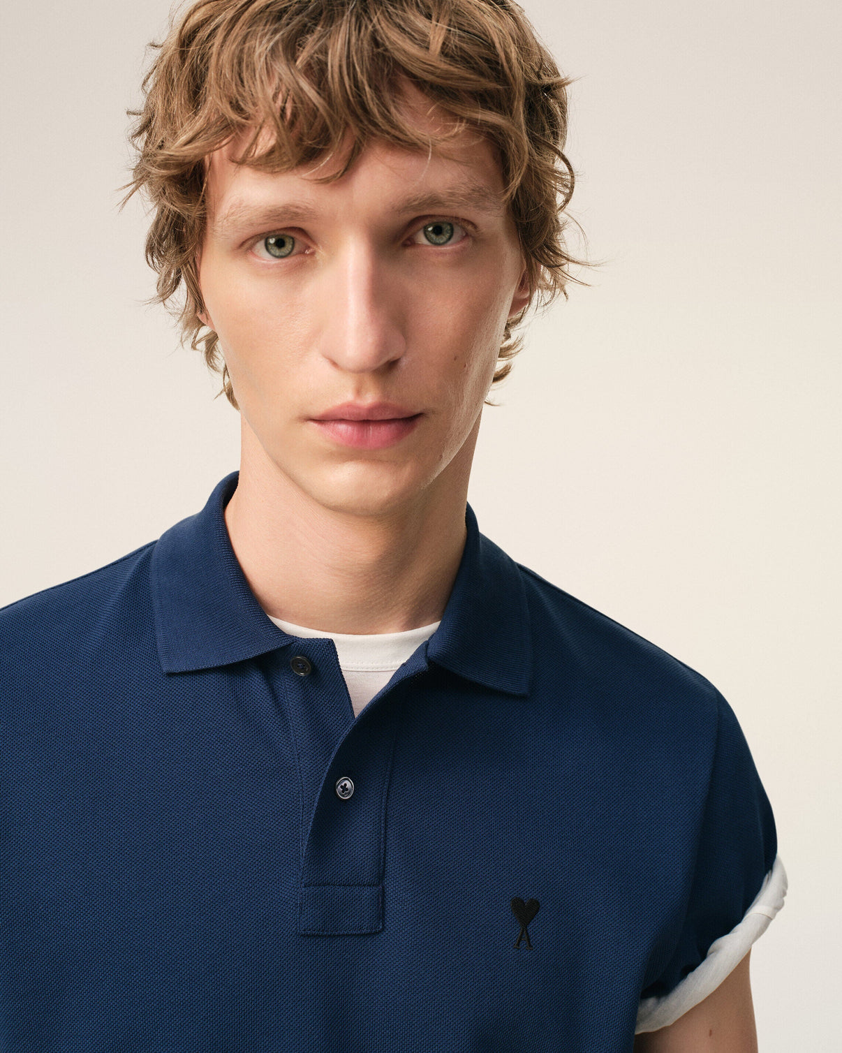 Blue Cotton Short Sleeves Polo Shirt