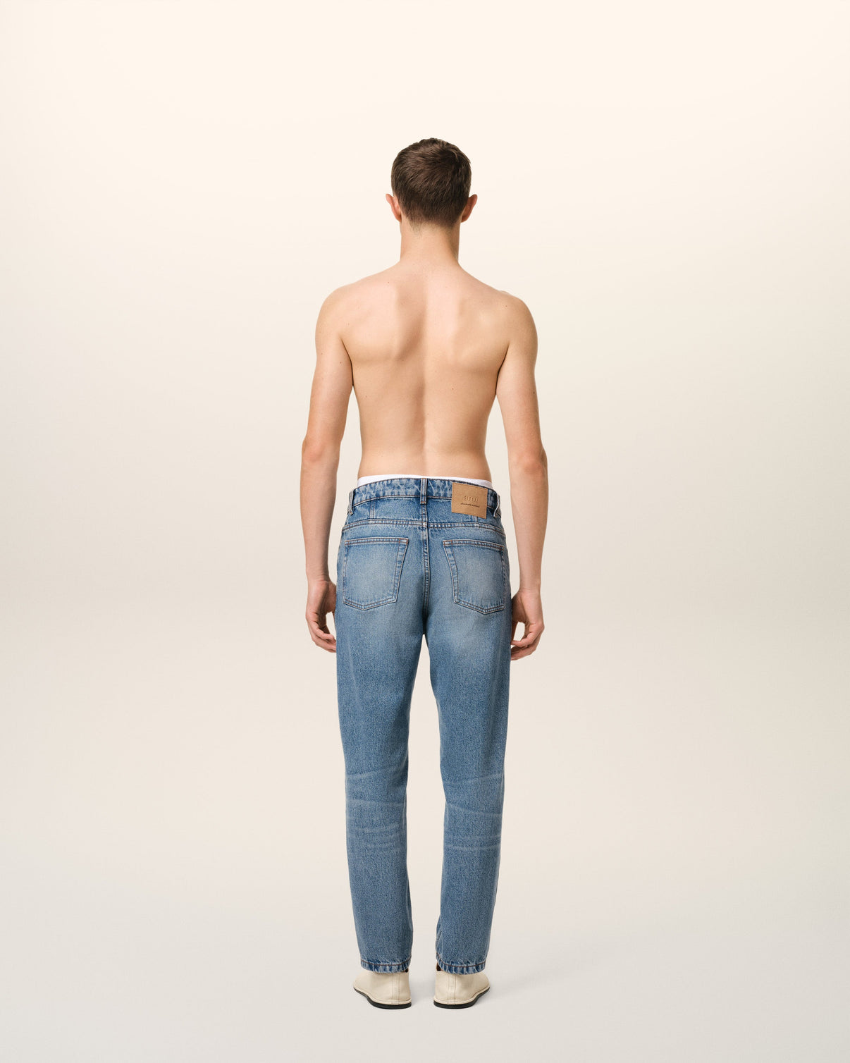 Blue Cotton Tapered Fit Jeans