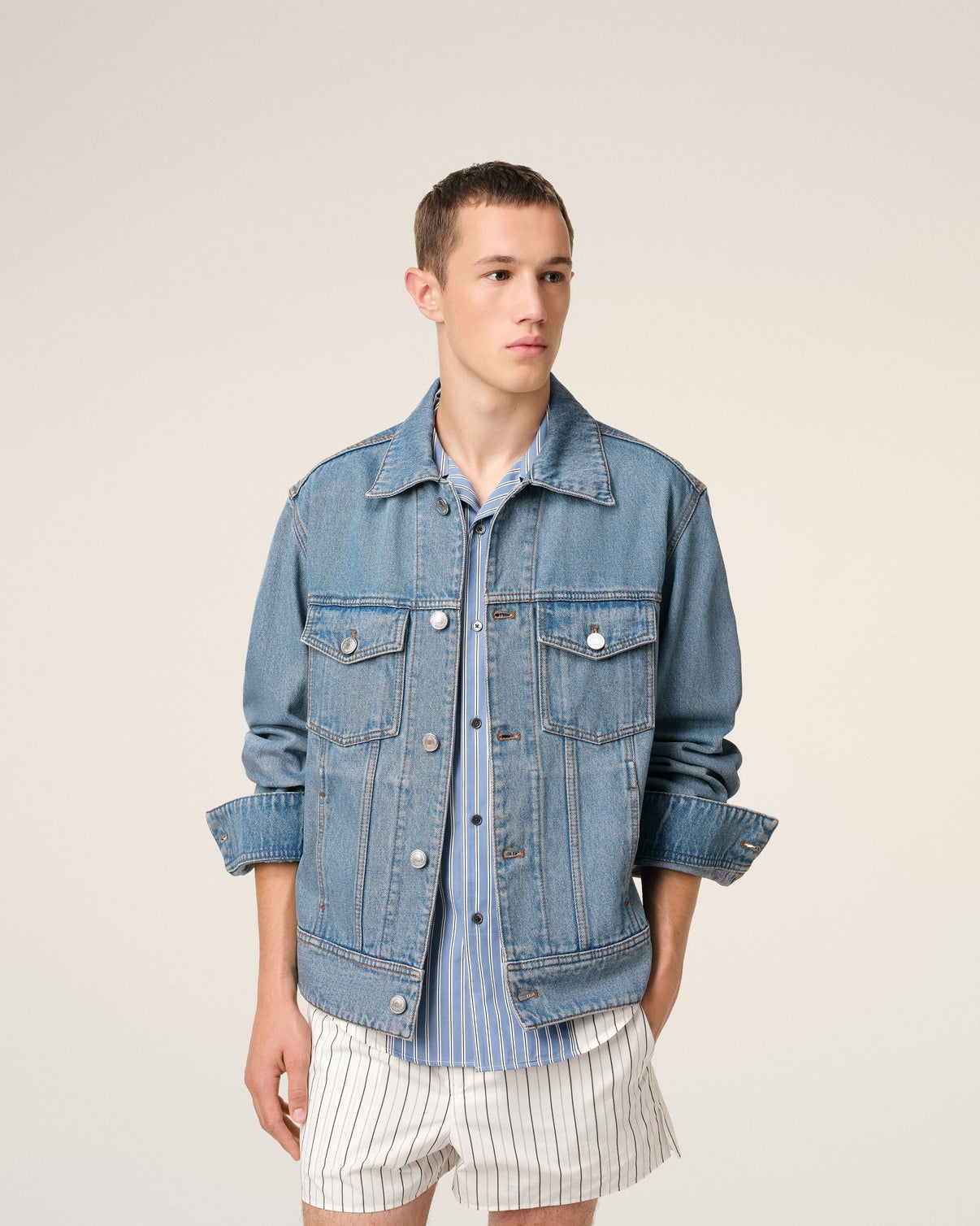 Blue Cotton Trucker Jacket