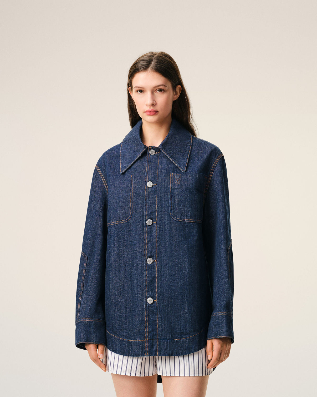 Blue Cotton Worker Overshirt